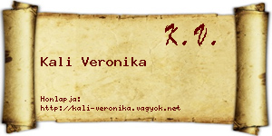 Kali Veronika névjegykártya